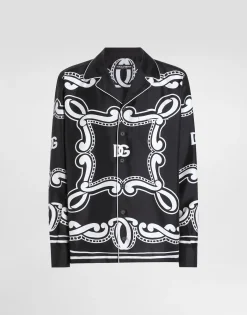 Silk vanity shirt with bandanna print