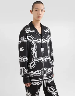 Silk vanity shirt with bandanna print