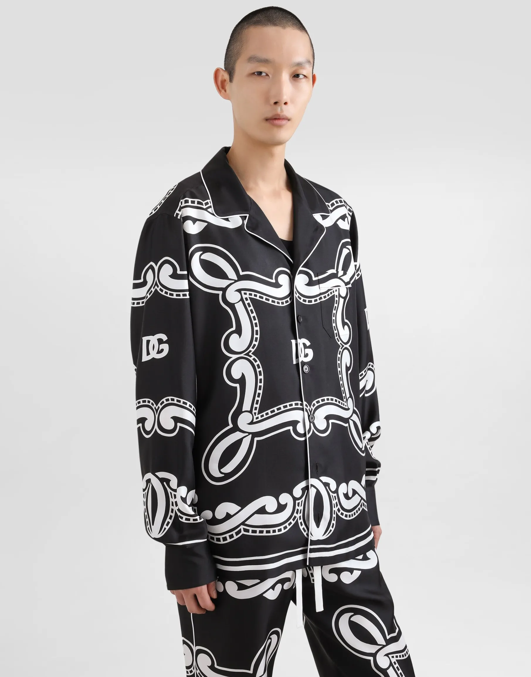 Silk vanity shirt with bandanna print