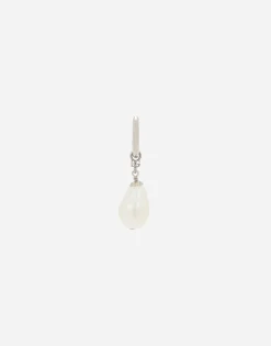 Single creole earring with teardrop detail