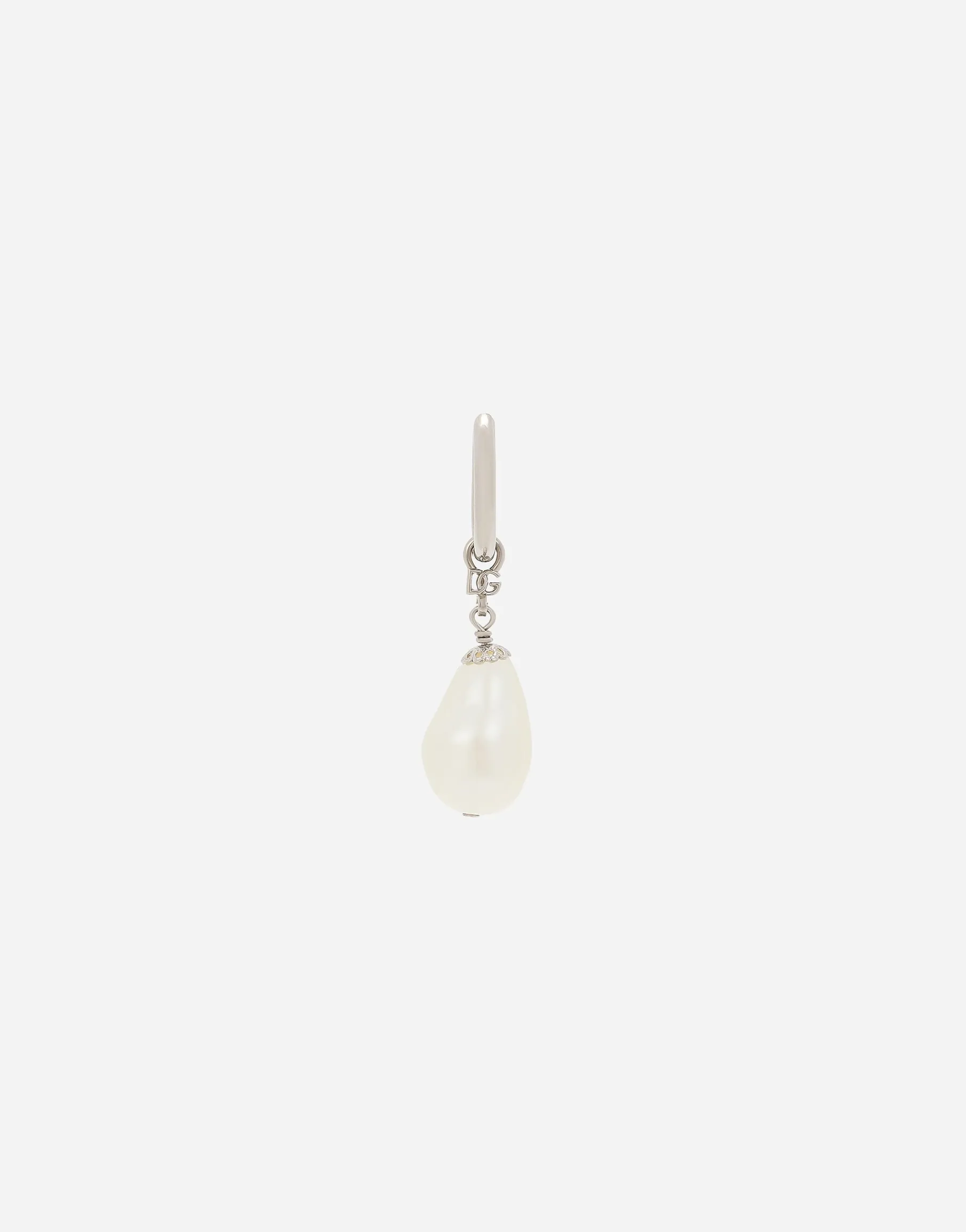 Single creole earring with teardrop detail