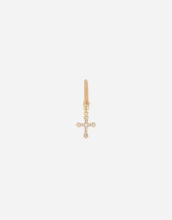 single cross earring with “DNA” rhinestones