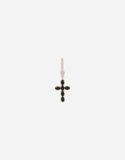 single cross earring with “DNA” rhinestones