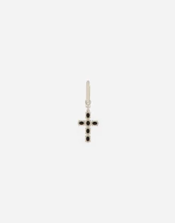 single cross earring with “DNA” rhinestones