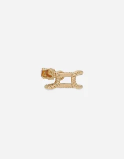 Single earring double earcuff in yellow gold 18k with citrines