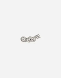 Single earring in white gold 18kt with diamonds pavé