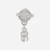 Single earring in white gold 18kt with diamonds pavé