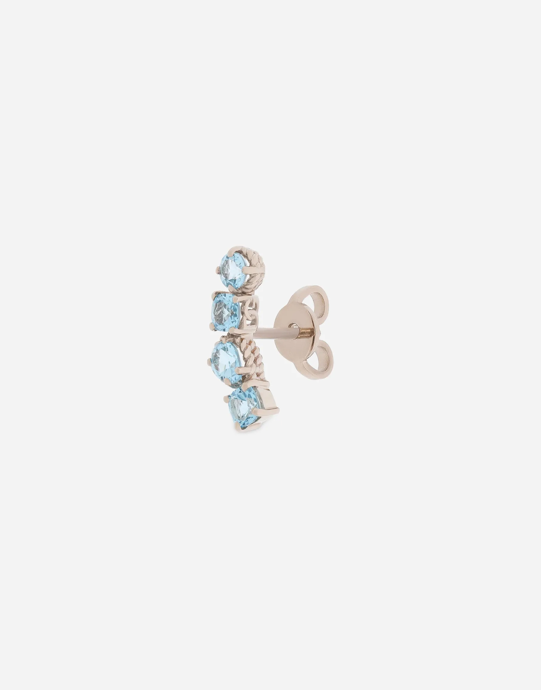 Single earring in white gold 18kt with Swiss topazes