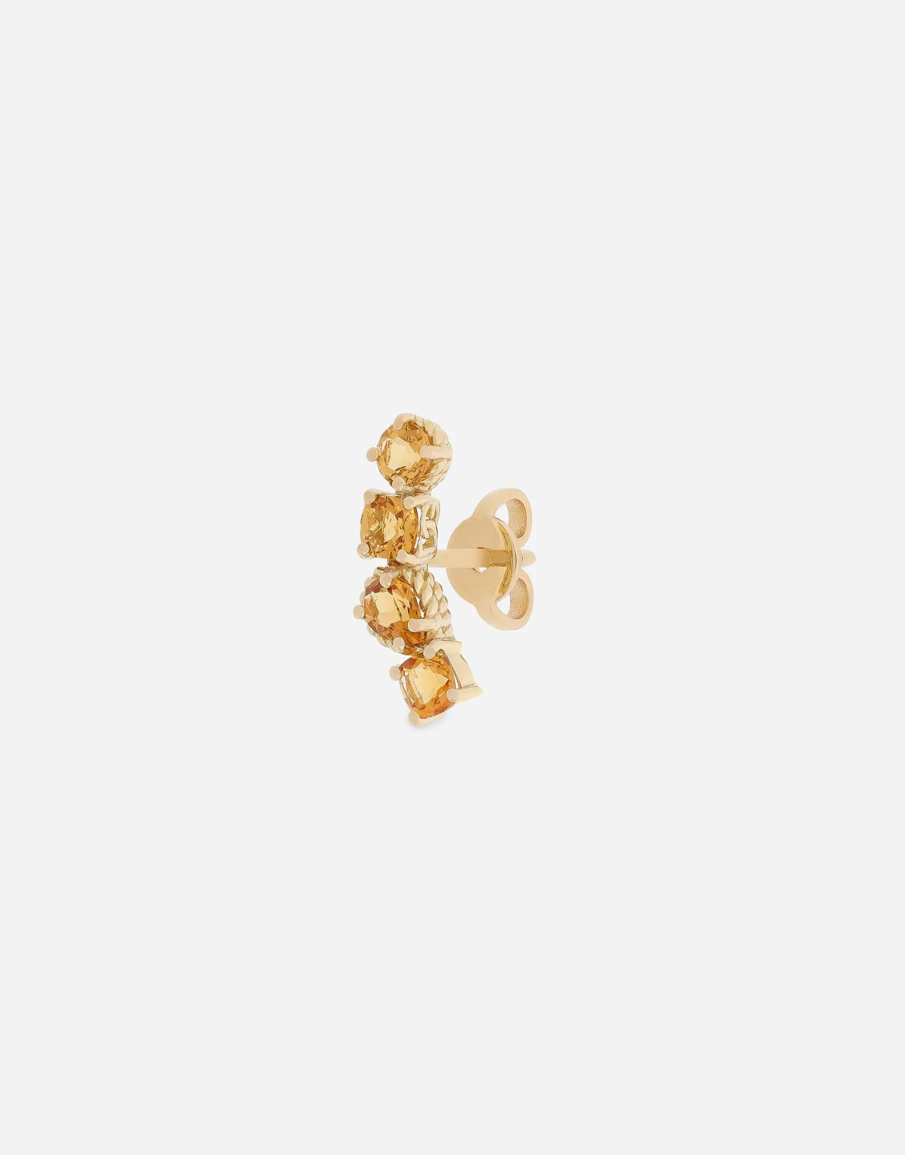 Single earring in yellow gold 18kt with citrines