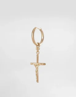 Single stud earring with “DNA” cross