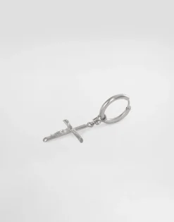 Single stud earring with “DNA” cross