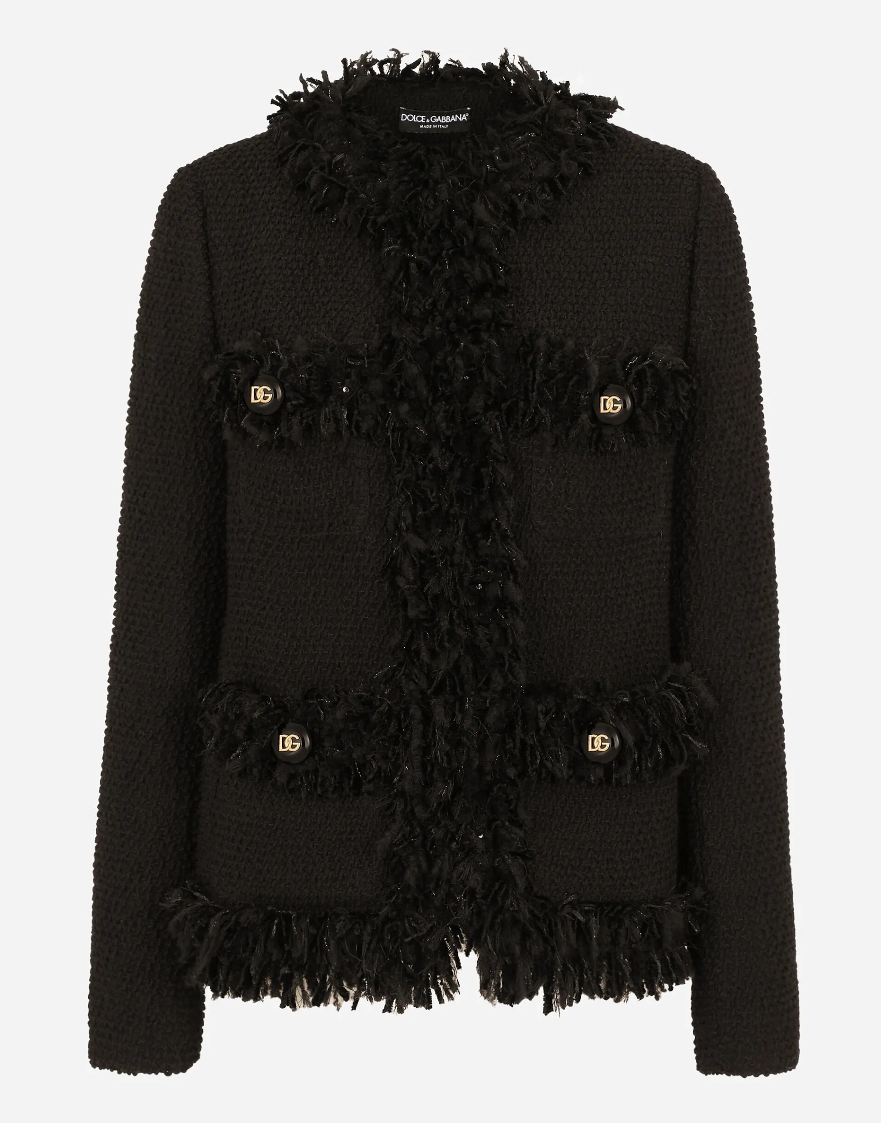 Single-breasted bouclé jacket