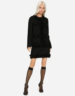 Single-breasted bouclé jacket