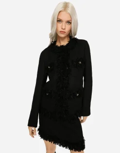 Single-breasted bouclé jacket