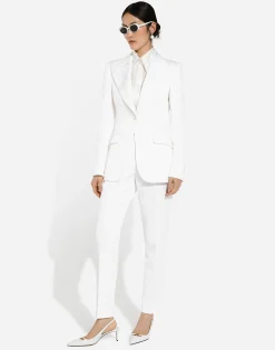 Single-breasted brocade Turlington blazer
