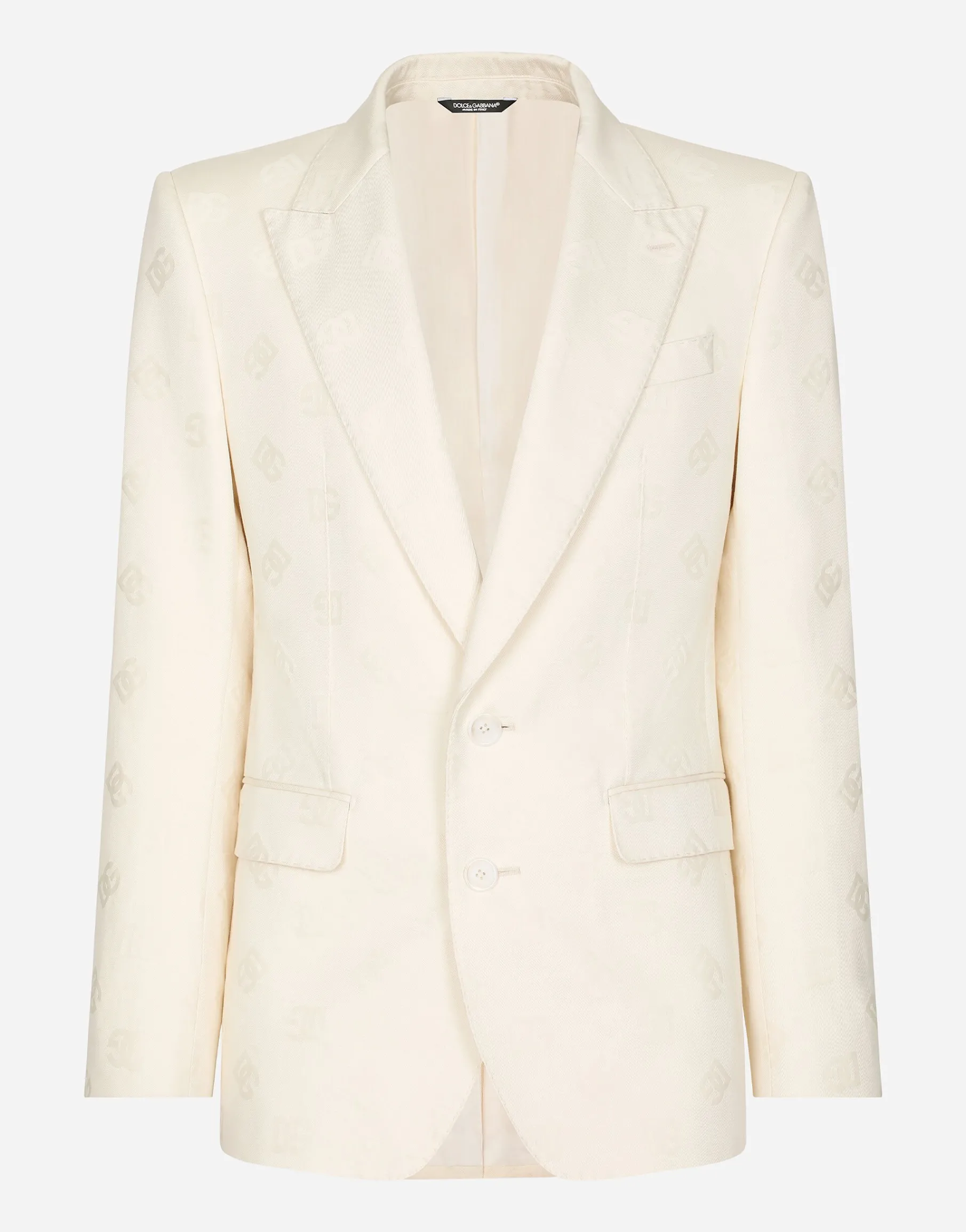 Single-breasted cotton Sicilia-fit jacket with jacquard DG details