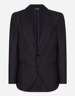 Single-breasted flannel Taormina-fit jacket