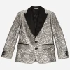 Single-breasted foiled jacquard jacket
