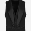 Single-breasted gabardine vest