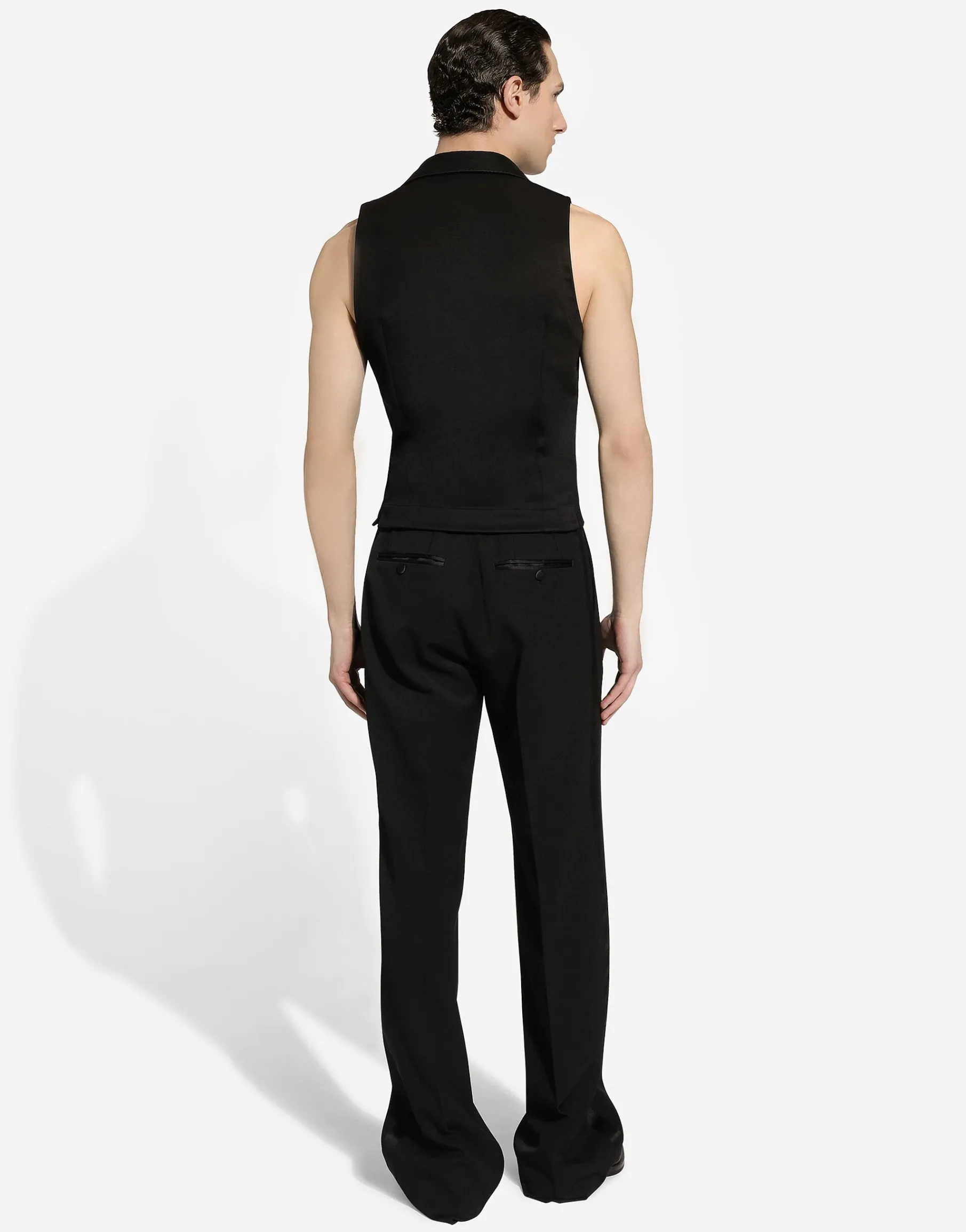 Single-breasted gabardine vest