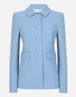 Single-breasted Gabbana wool crêpe jacket