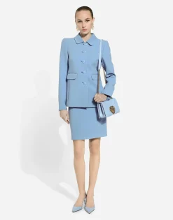 Single-breasted Gabbana wool crêpe jacket