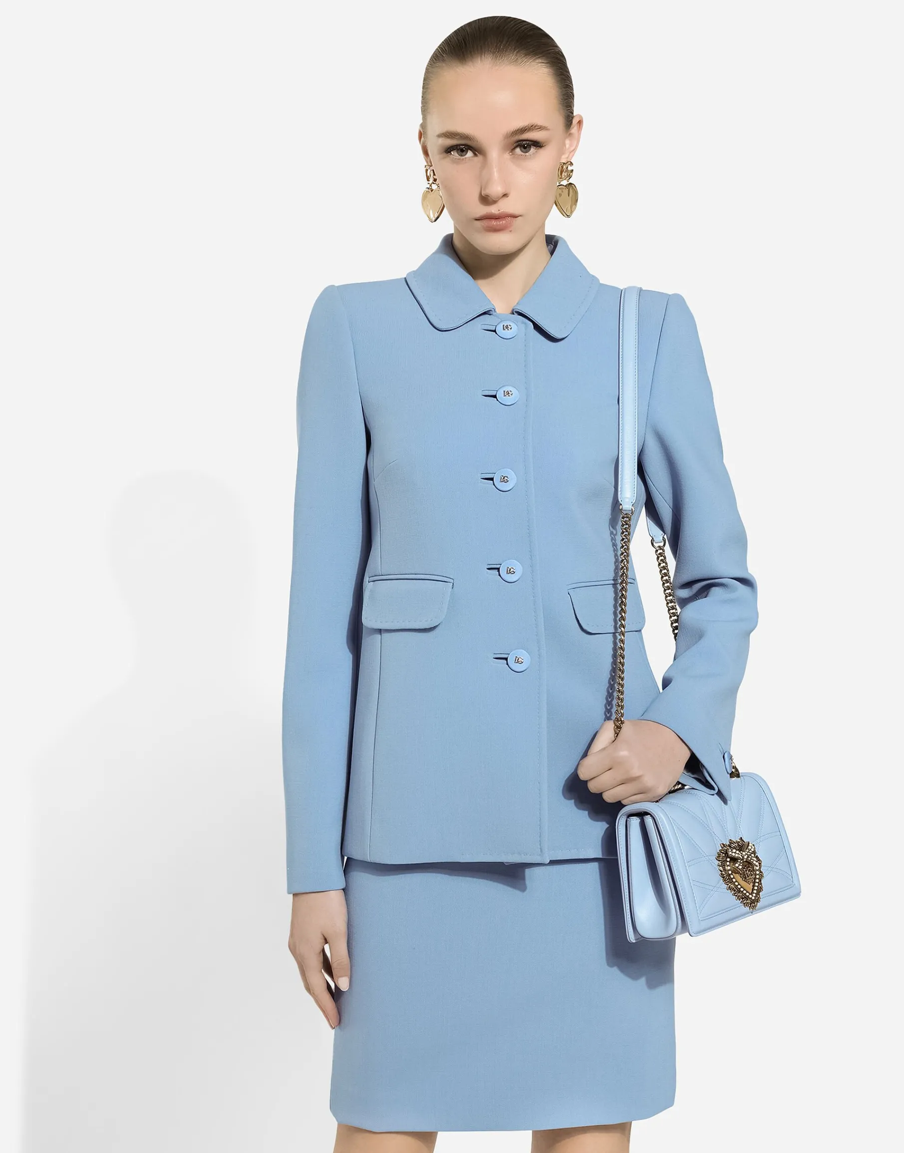 Single-breasted Gabbana wool crêpe jacket