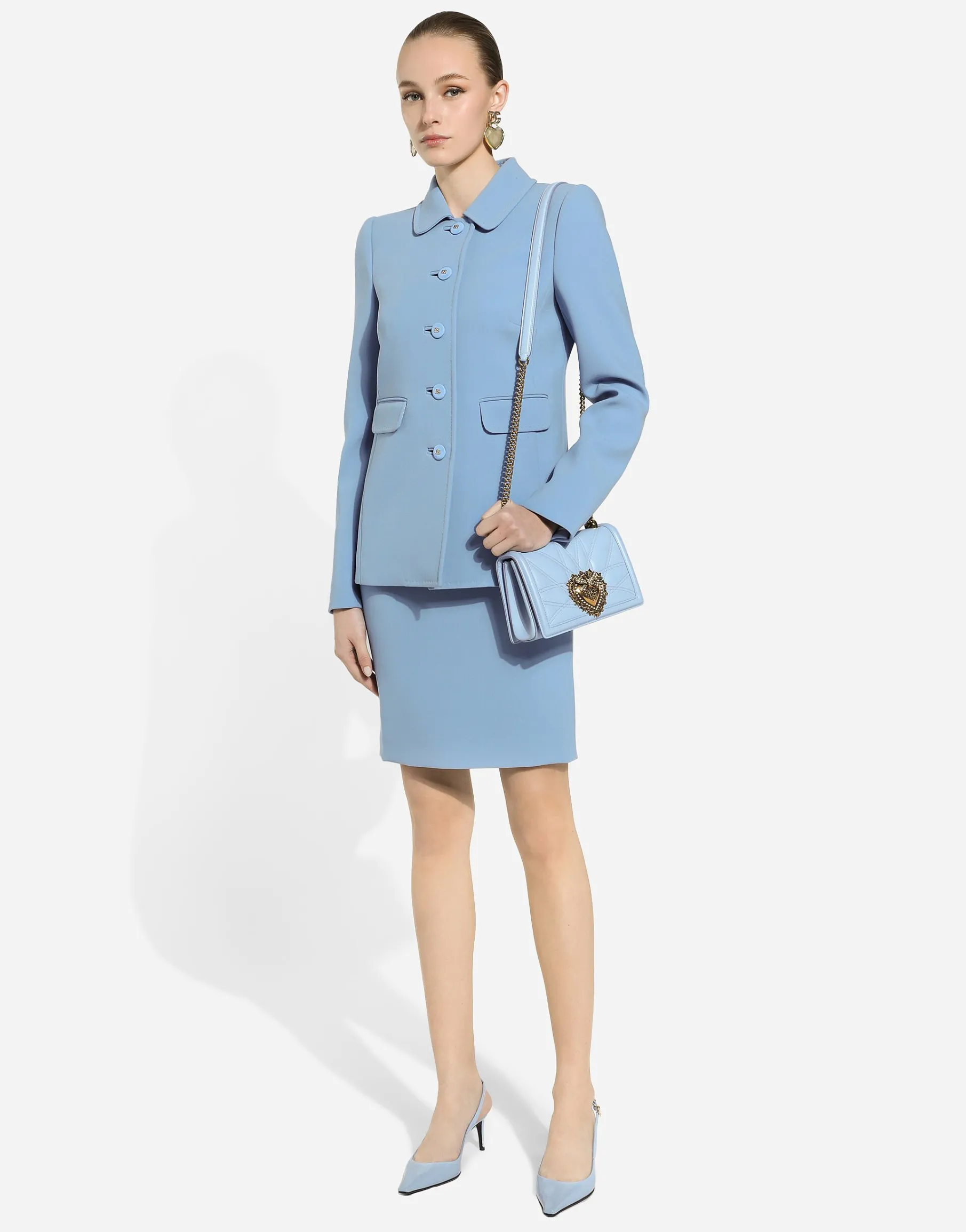 Single-breasted Gabbana wool crêpe jacket