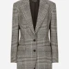 Single-breasted glen plaid jacket