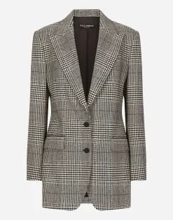 Single-breasted glen plaid jacket