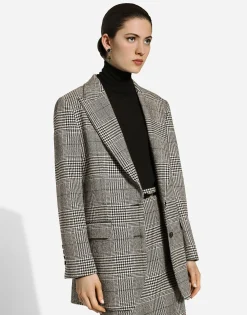 Single-breasted glen plaid jacket