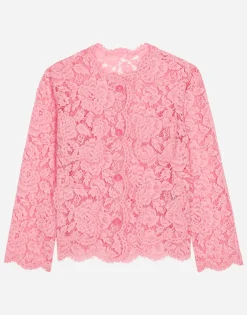 Single-breasted lace jacket