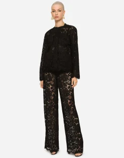 Single-breasted lace jacket