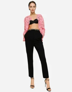 Single-breasted lace jacket