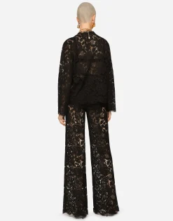 Single-breasted lace jacket