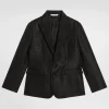 Single-breasted lamé jacquard wool jacket