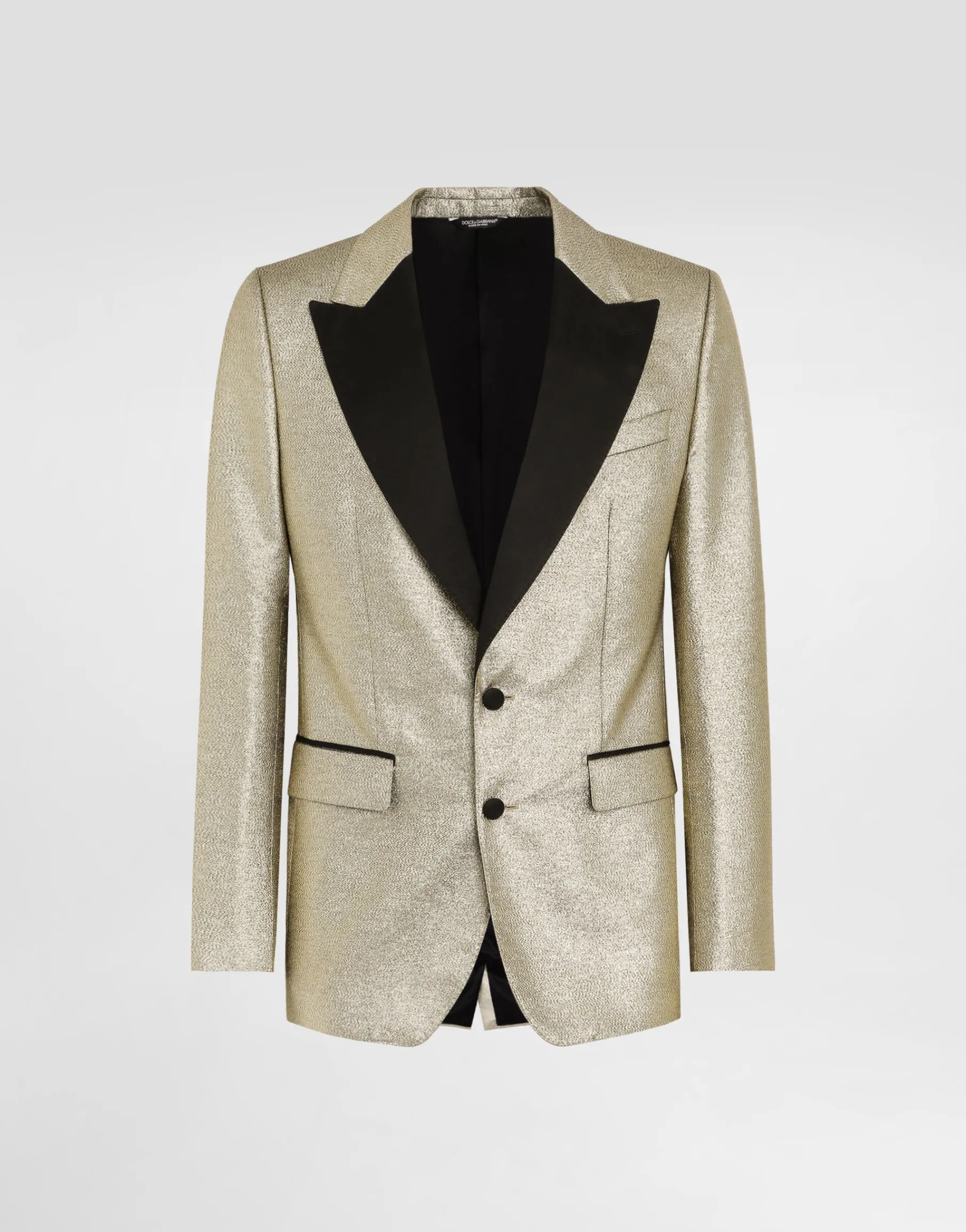 Single-breasted lamé jacquard tuxedo jacket
