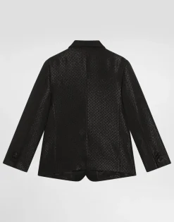 Single-breasted lamé jacquard wool jacket