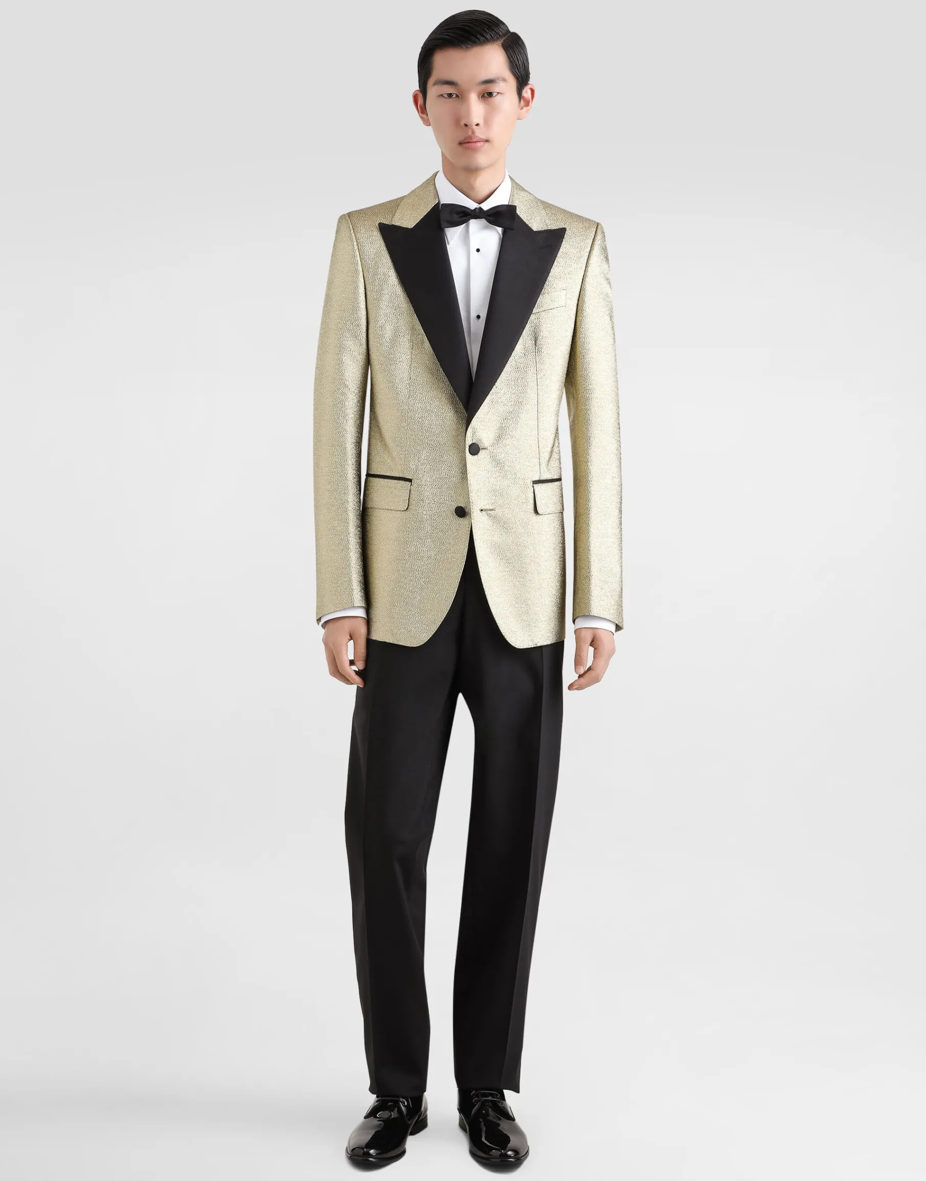 Single-breasted lamé jacquard tuxedo jacket