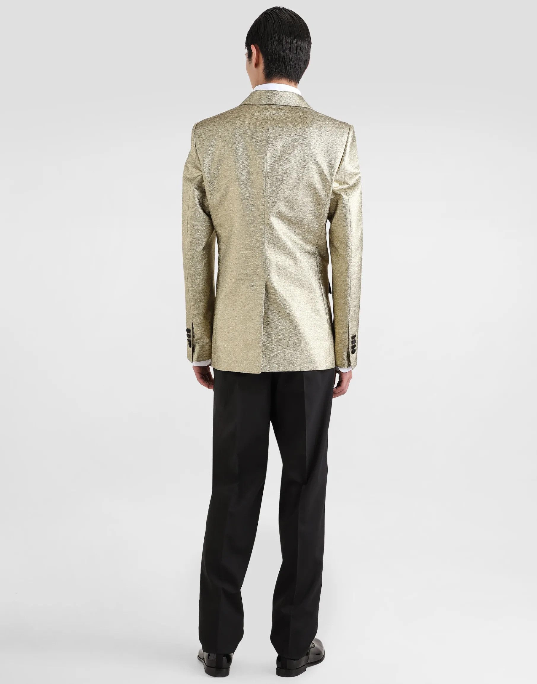 Single-breasted lamé jacquard tuxedo jacket