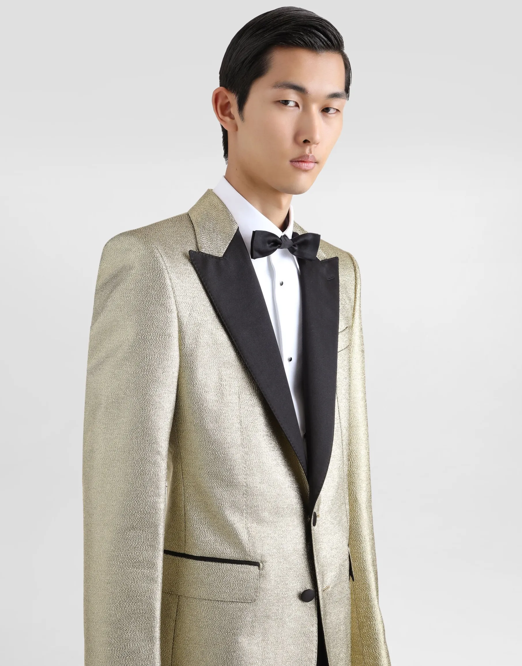 Single-breasted lamé jacquard tuxedo jacket