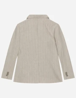 Single-breasted linen jacket with Dolce&Gabbana logo