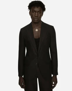 Single-breasted linen Taormina jacket
