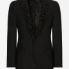 Single-breasted Martini-fit jacket with embroidered lapels