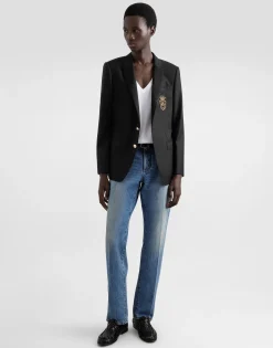 Single-breasted Martini-fit jacket with patch