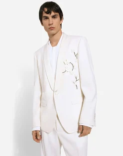 Single-breasted Martini-fit jacket with embroidery