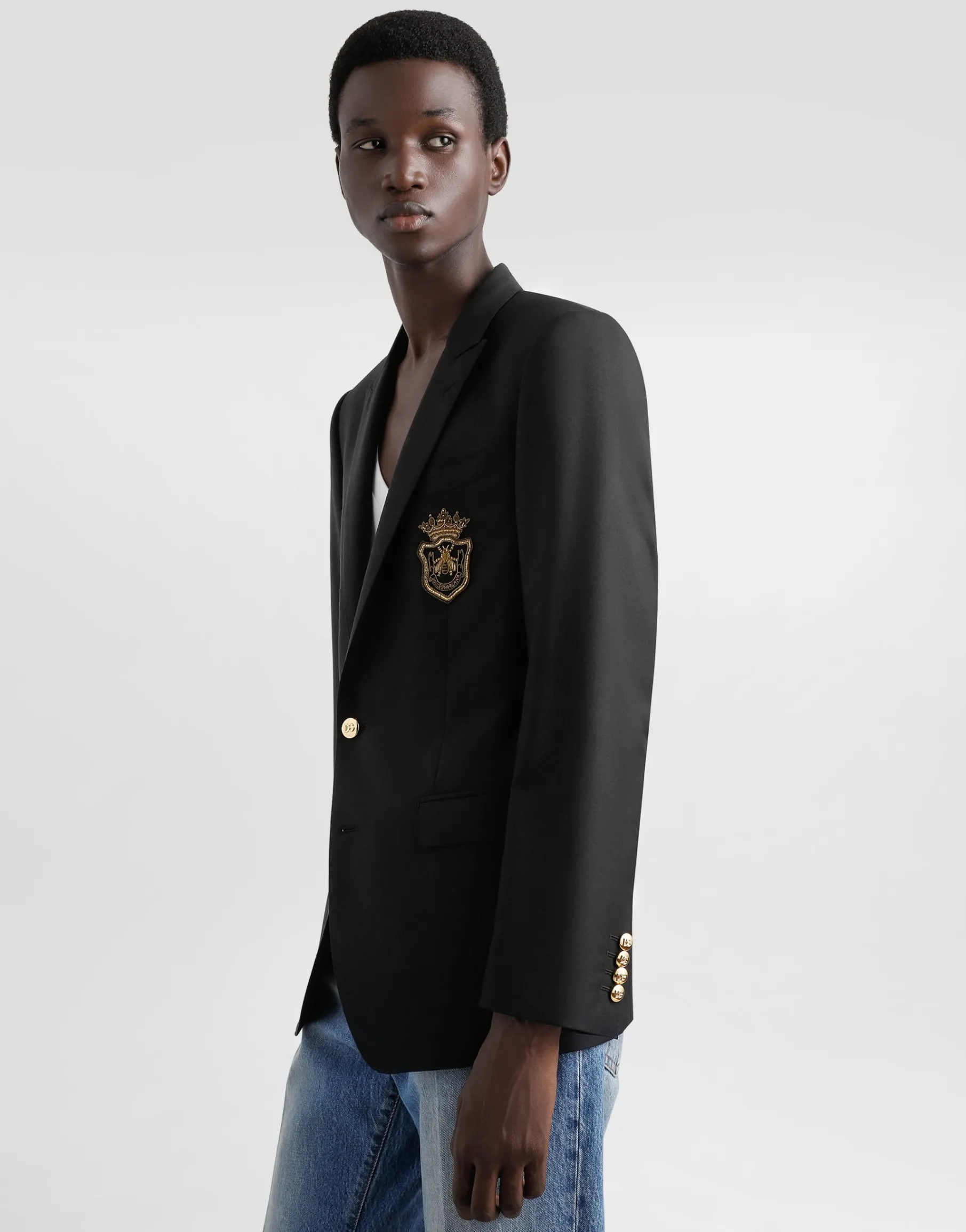 Single-breasted Martini-fit jacket with patch
