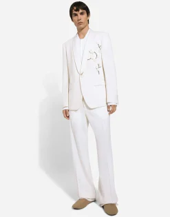 Single-breasted Martini-fit jacket with embroidery