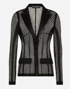 Single-breasted mesh Dolce tuxedo jacket