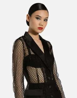 Single-breasted mesh Dolce tuxedo jacket